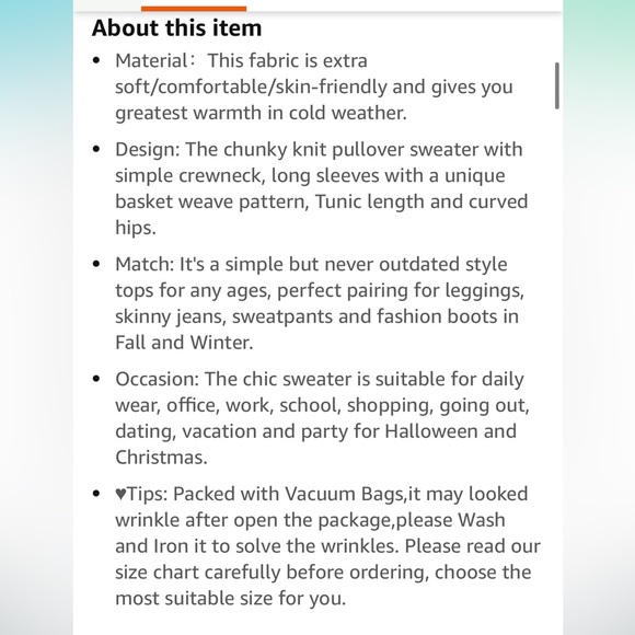 Womens Long Sleeve Chunky Knit oversized Crewneck Sweater. Cream, size Large. - Picture 8 of 13